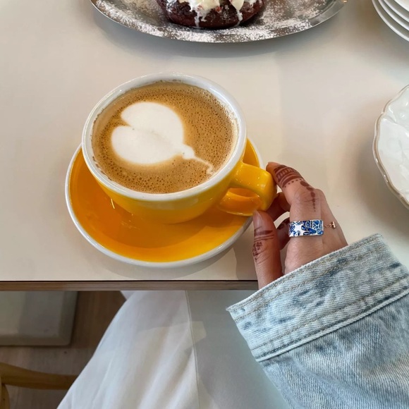 Anthro Gold Silver Enamel Boho Ornament Wide Earri - Picture 8 of 14